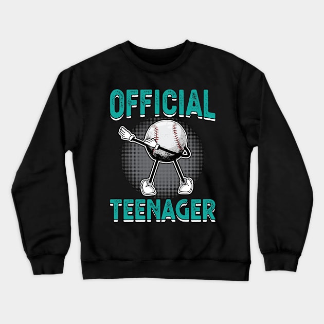 Official Teenager 13th Birthday Dabbing Basketball Crewneck Sweatshirt by Peco-Designs